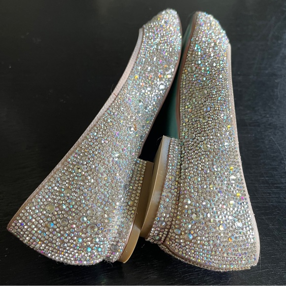 BETSEY JOHNSON Nude Rhinestone Flats Shoes - Picture 9 of 12